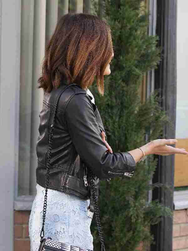 Pretty Little Liars Aria Montgomery Black Leather Jacket