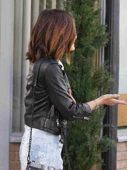 Pretty Little Liars Aria Montgomery Black Leather Jacket