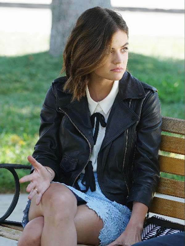 Pretty Little Liars Aria Montgomery Black Leather Jacket