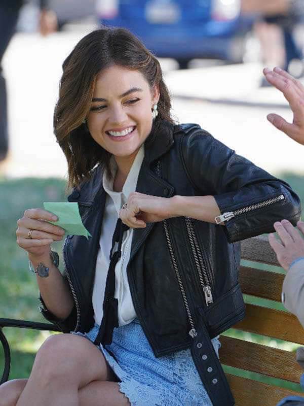 Pretty Little Liars Aria Montgomery Black Leather Jacket