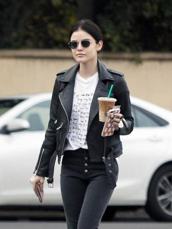 Pretty Little Liars Lucy Hale Biker Leather Jacket