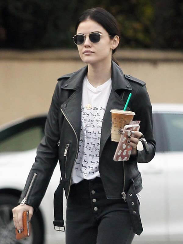 Pretty Little Liars Lucy Hale Biker Leather Jacket