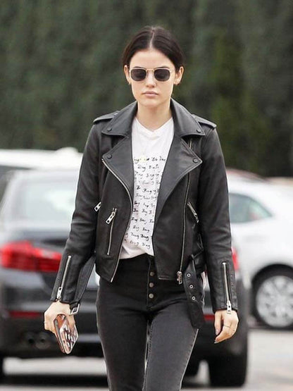 Pretty Little Liars Lucy Hale Biker Leather Jacket