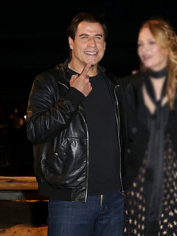 Pulp Fiction 1994 John Travolta Black Leather Jacket