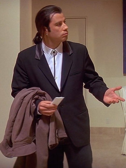 Pulp Fiction 1994 John Travolta Black Wool Blazer