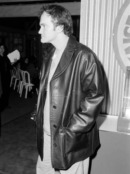Quentin Tarantino Pulp Fiction Black Leather Coat