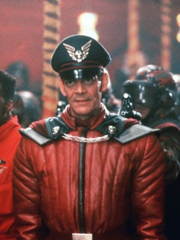 Raul Julia Street Fighter Leather Military Jacket