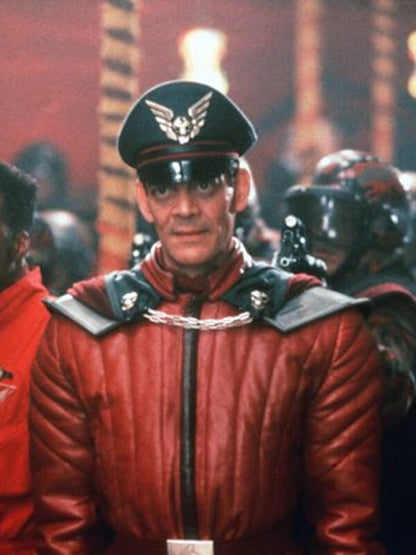 Raul Julia Street Fighter Leather Military Jacket