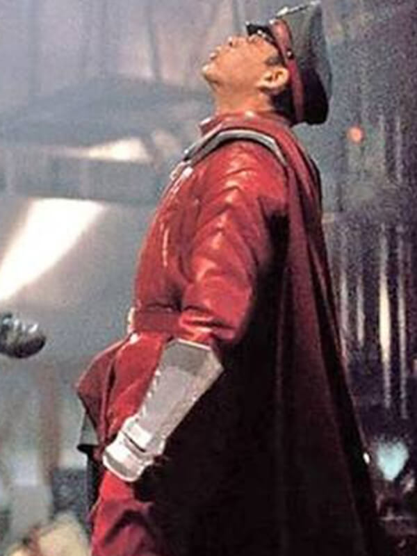 Raul Julia Street Fighter Leather Military Jacket