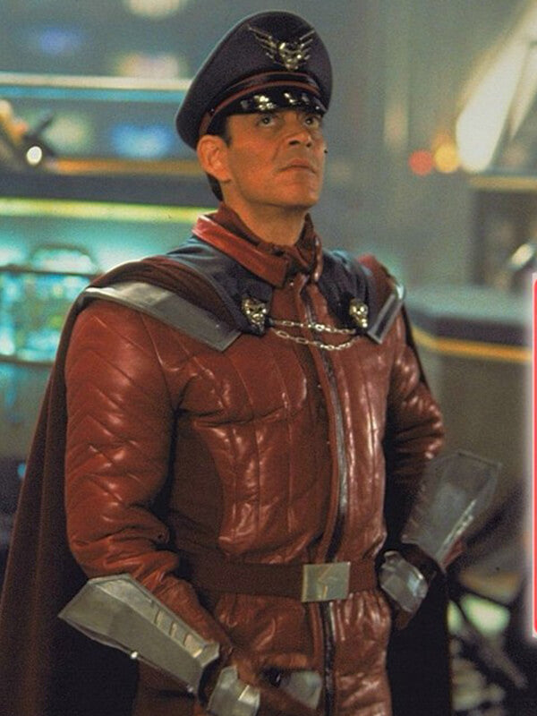 Raul Julia Street Fighter Leather Military Jacket