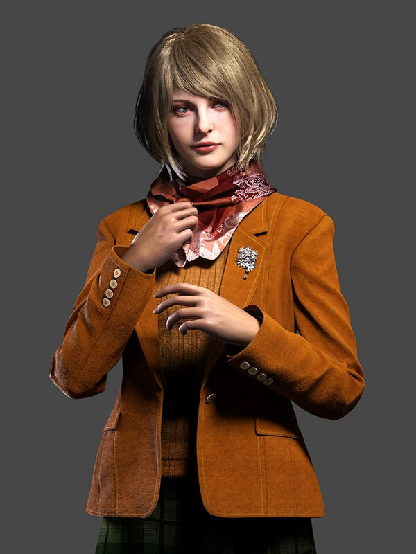 RE4 Remake Ashley Graham Brown Suede Blazer