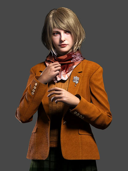 RE4 Remake Ashley Graham Brown Suede Blazer