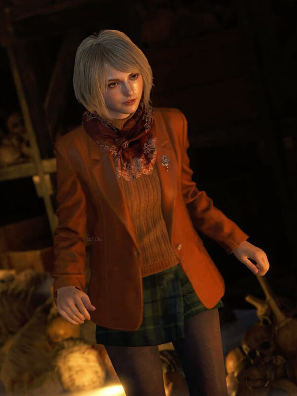 RE4 Remake Ashley Graham Brown Suede Blazer