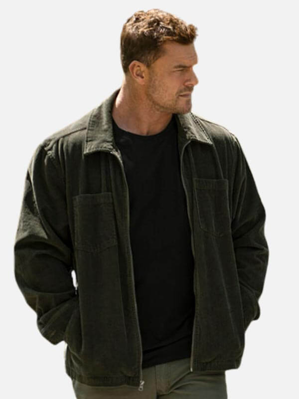 Reacher S04 Alan Ritchson Black Corduroy Jacket