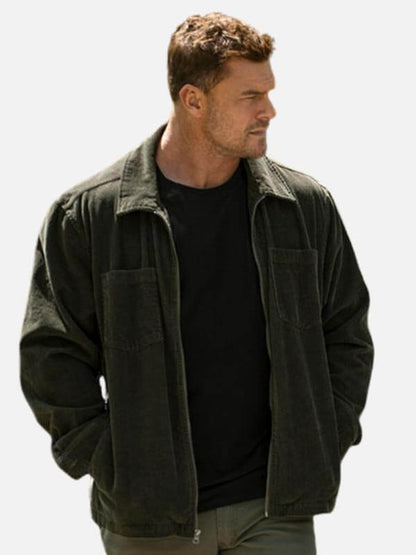 Reacher S04 Alan Ritchson Black Corduroy Jacket