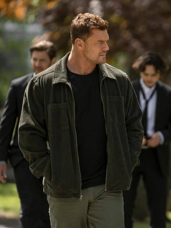 Reacher S04 Alan Ritchson Black Corduroy Jacket