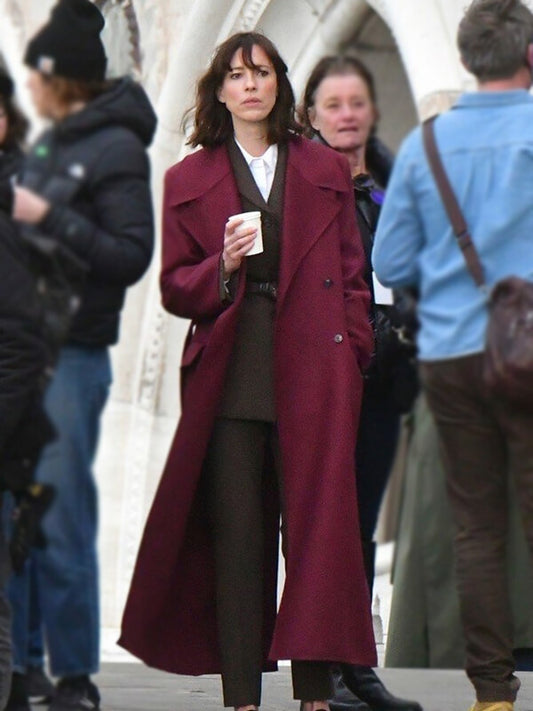 Rebecca Hall The Beauty 2026 Red Wool Coat