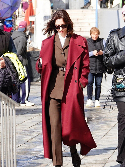Rebecca Hall The Beauty 2026 Red Wool Coat