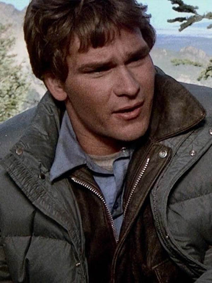 Red Dawn 1984 Patrick Swayze Gray Puffer Jacket