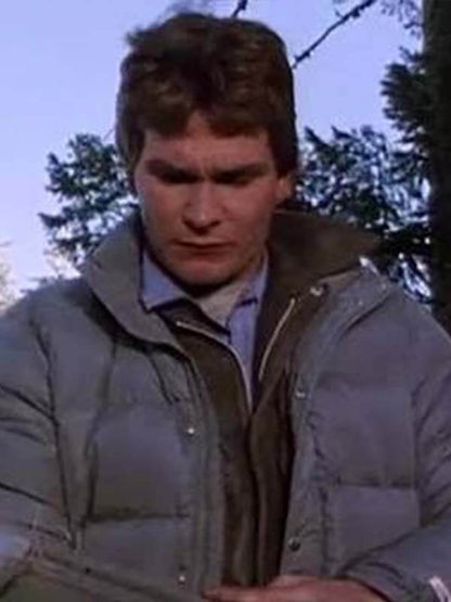 Red Dawn 1984 Patrick Swayze Gray Puffer Jacket