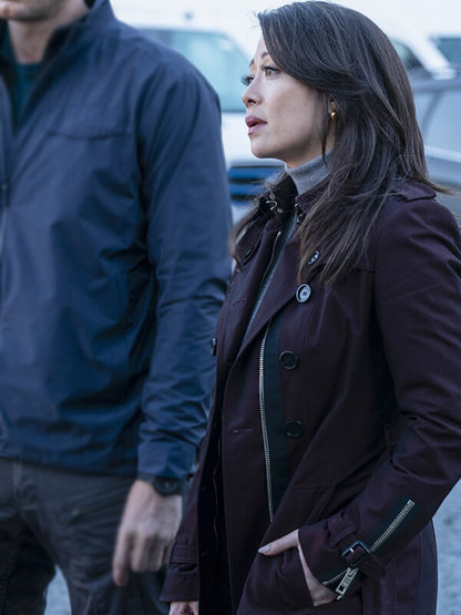 Reenie Greene Tracker S02 Fiona Rene Maroon Coat