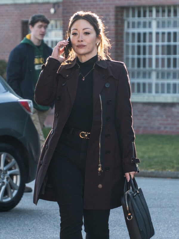 Reenie Greene Tracker S02 Fiona Rene Maroon Coat