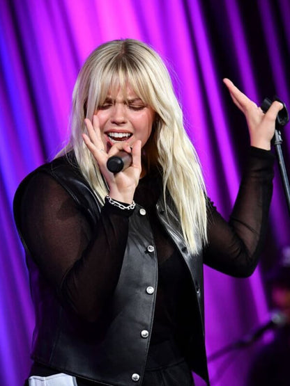 Renee Rapp Black Leather Vest