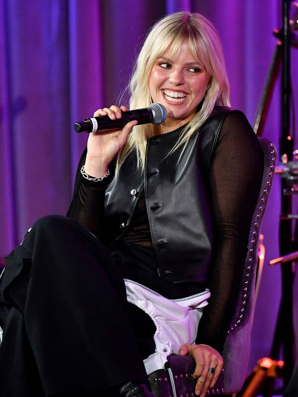 Renee Rapp Black Leather Vest