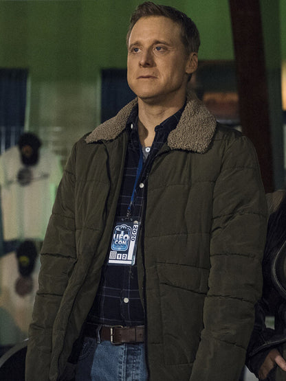 Resident Alien S02 Alan Tudyk Green Puffer Jacket