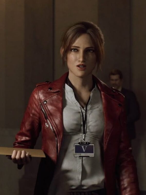 Resident Evil 2 Claire Redfield Red Leather Jacket