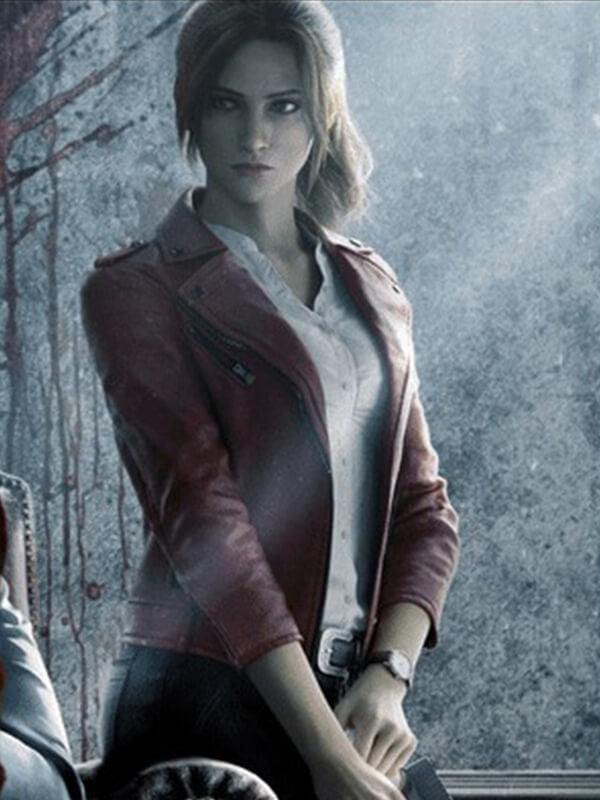 Resident Evil 2 Claire Redfield Red Leather Jacket