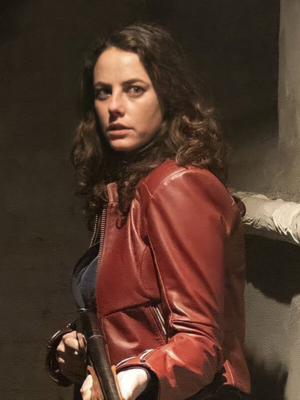 Resident Evil Kaya Scodelario Red Leather Jacket