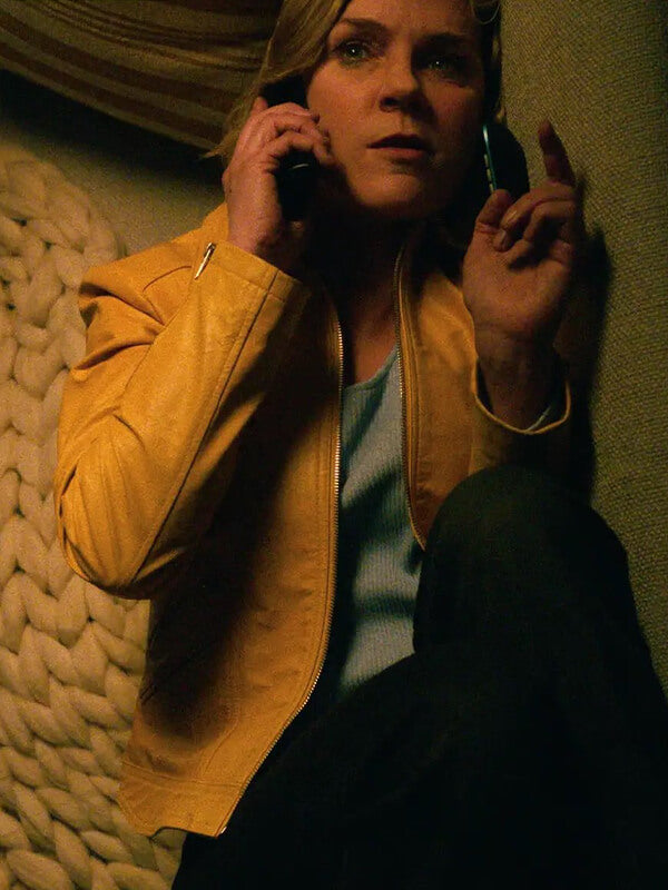 Rhea Seehorn Pluribus 2025 Yellow Leather Jacket