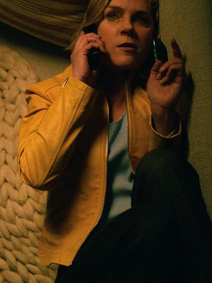Rhea Seehorn Pluribus 2025 Yellow Leather Jacket