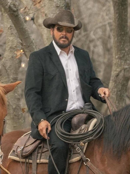 Rip Wheeler Dutton Ranch S01 Black Suede Blazer