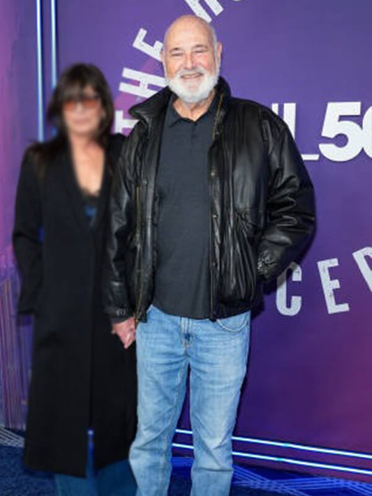 Rob Reiner Black Leather Jacket