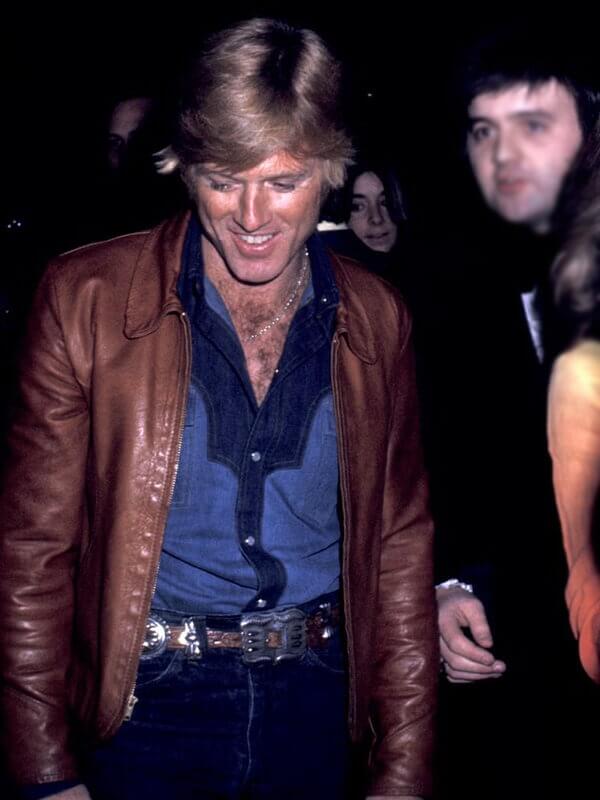 Robert Redford Premiere Brown Leather Jacket
