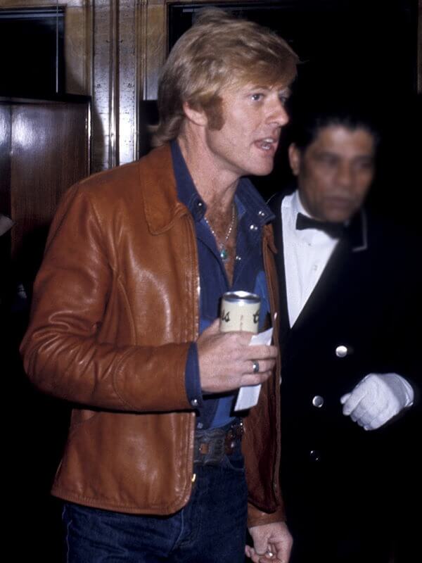 Robert Redford Premiere Brown Leather Jacket