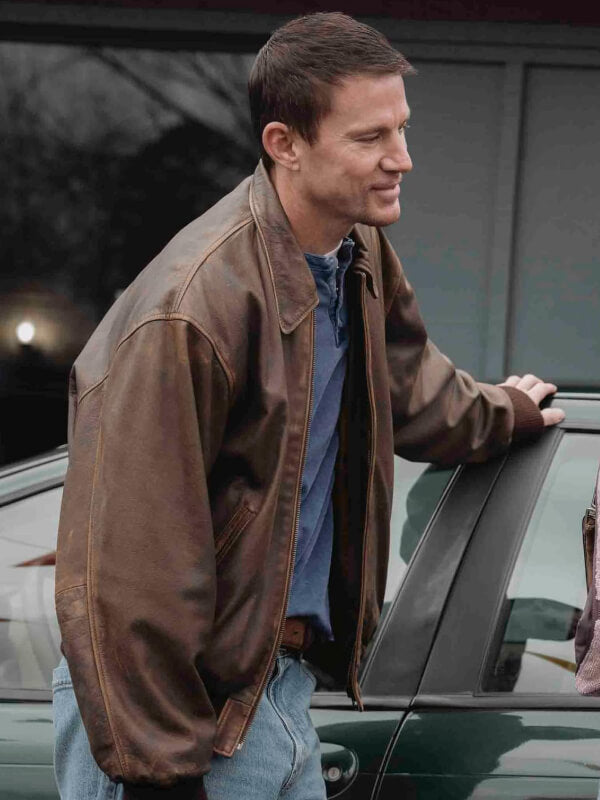 Roofman 2025 Channing Tatum Brown Leather Jacket