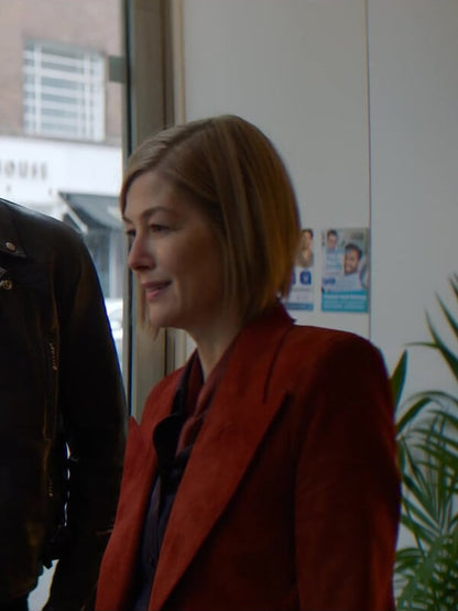 Rosamund Pike Ladies First 2026 Red Blazer