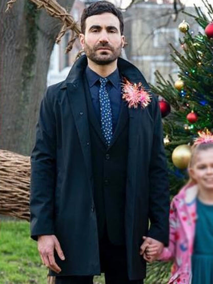 Roy Kent Ted Lasso S02 Black Wool Coat