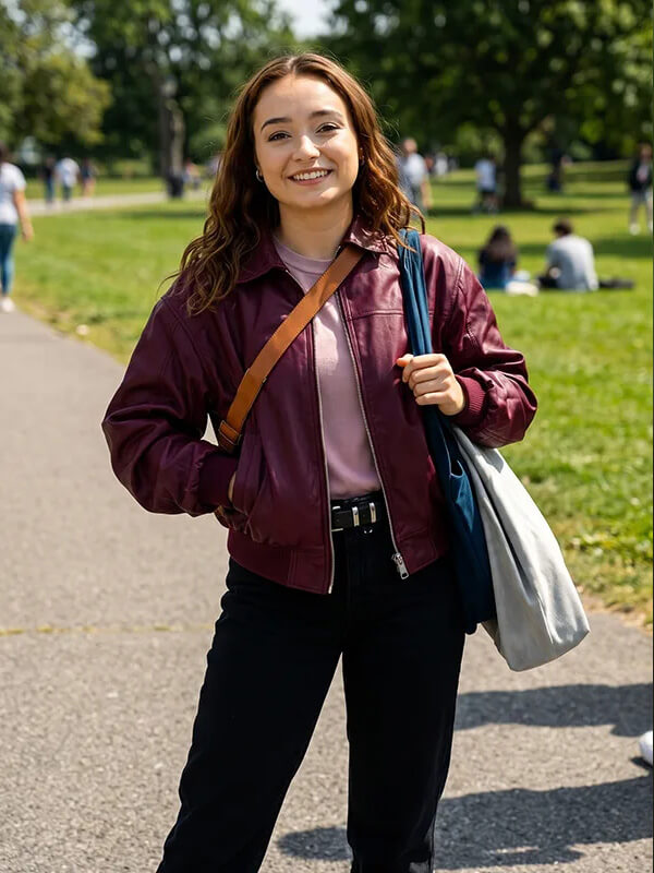 Ruby Stokes Below 2026 Bomber Leather Jacket