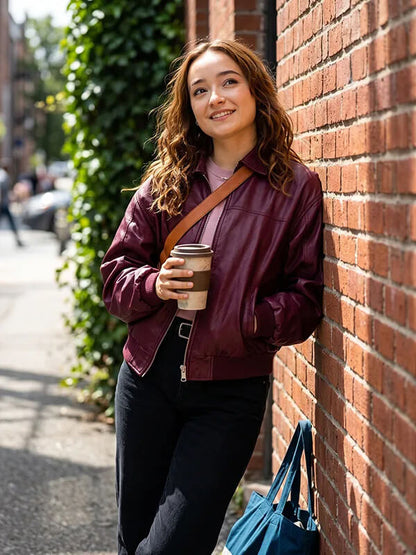 Ruby Stokes Below 2026 Bomber Leather Jacket