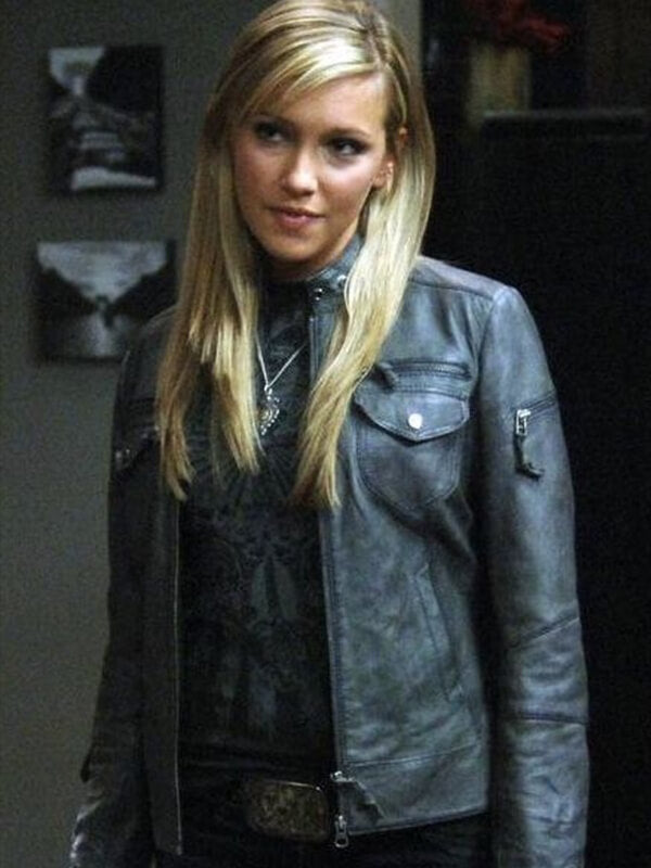 Ruby Supernatural Katie Cassidy Grey Leather Jacket