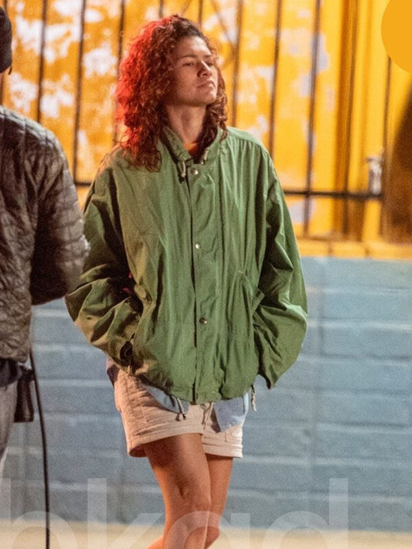 Rue Bennett Euphoria S03 Zendaya Green Cotton Jacket