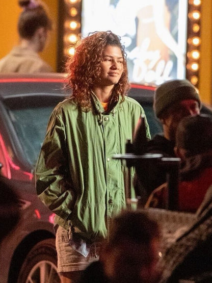 Rue Bennett Euphoria S03 Zendaya Green Cotton Jacket