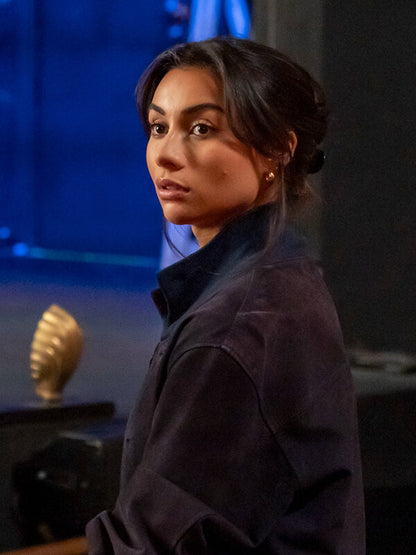 Rumi Sutton Ludwig S02 Blue Suede Leather Jacket