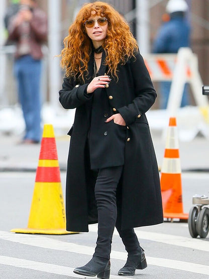Russian Doll S02 Natasha Lyonne Black Wool Coat