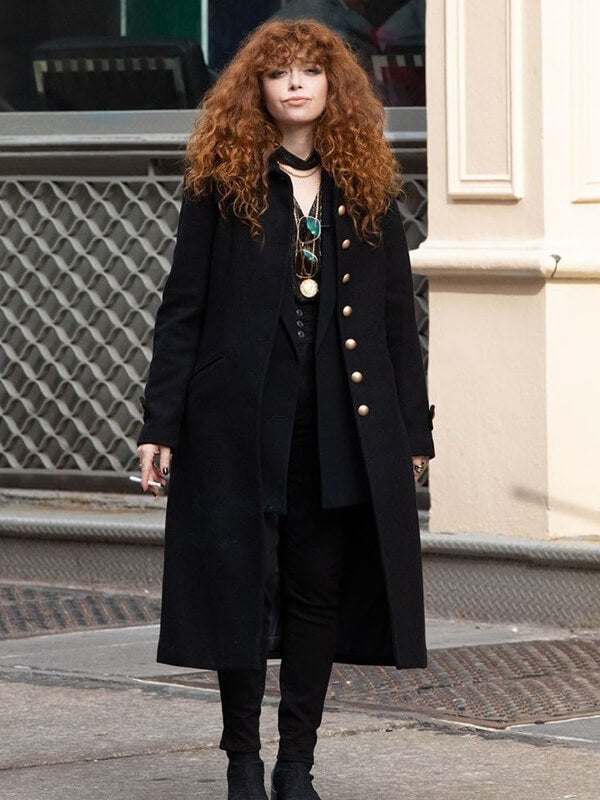 Russian Doll S02 Natasha Lyonne Black Wool Coat