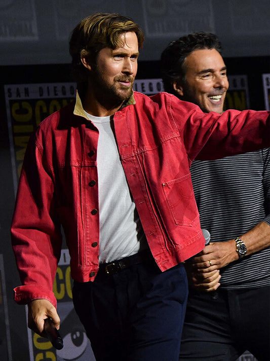 Ryan Gosling Comic Con Red Denim Jacket